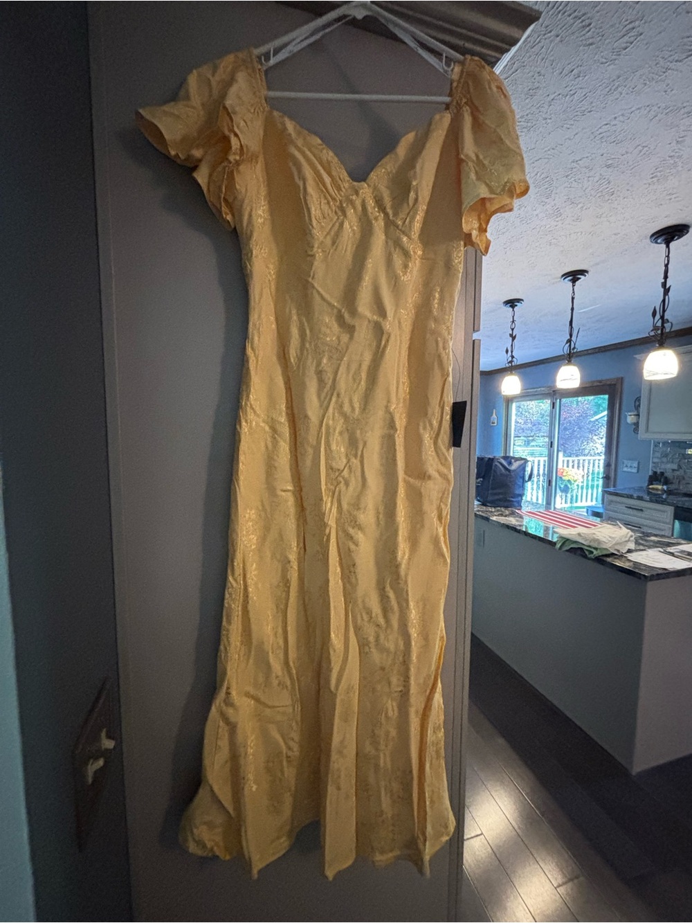 Lulus Elegant Yellow Floral Lace Dress Large - Picture 2 of 4